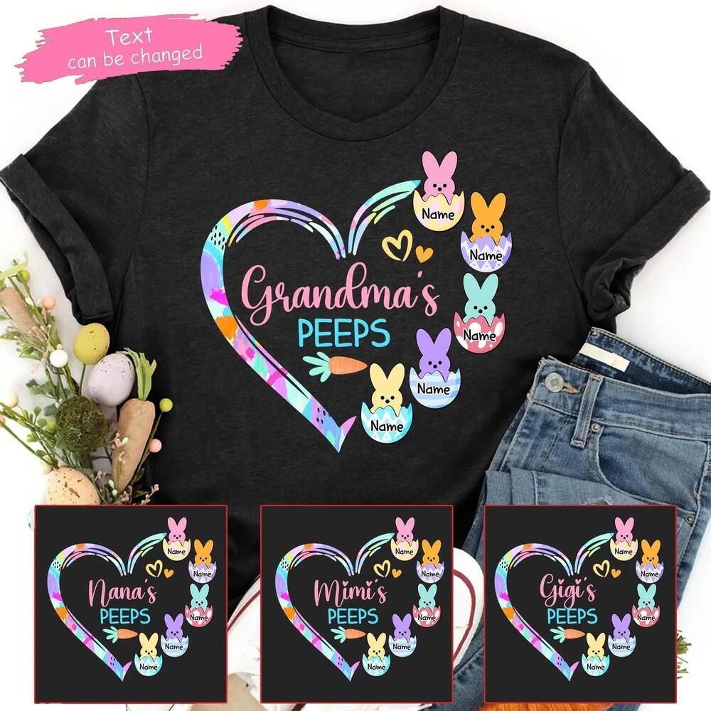 Grandma Peeps Easter T- Shirt, Nana Mimi Peeps Easter Shirt
